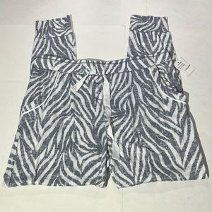 Zebra print joggers pajama pants sz large NEW